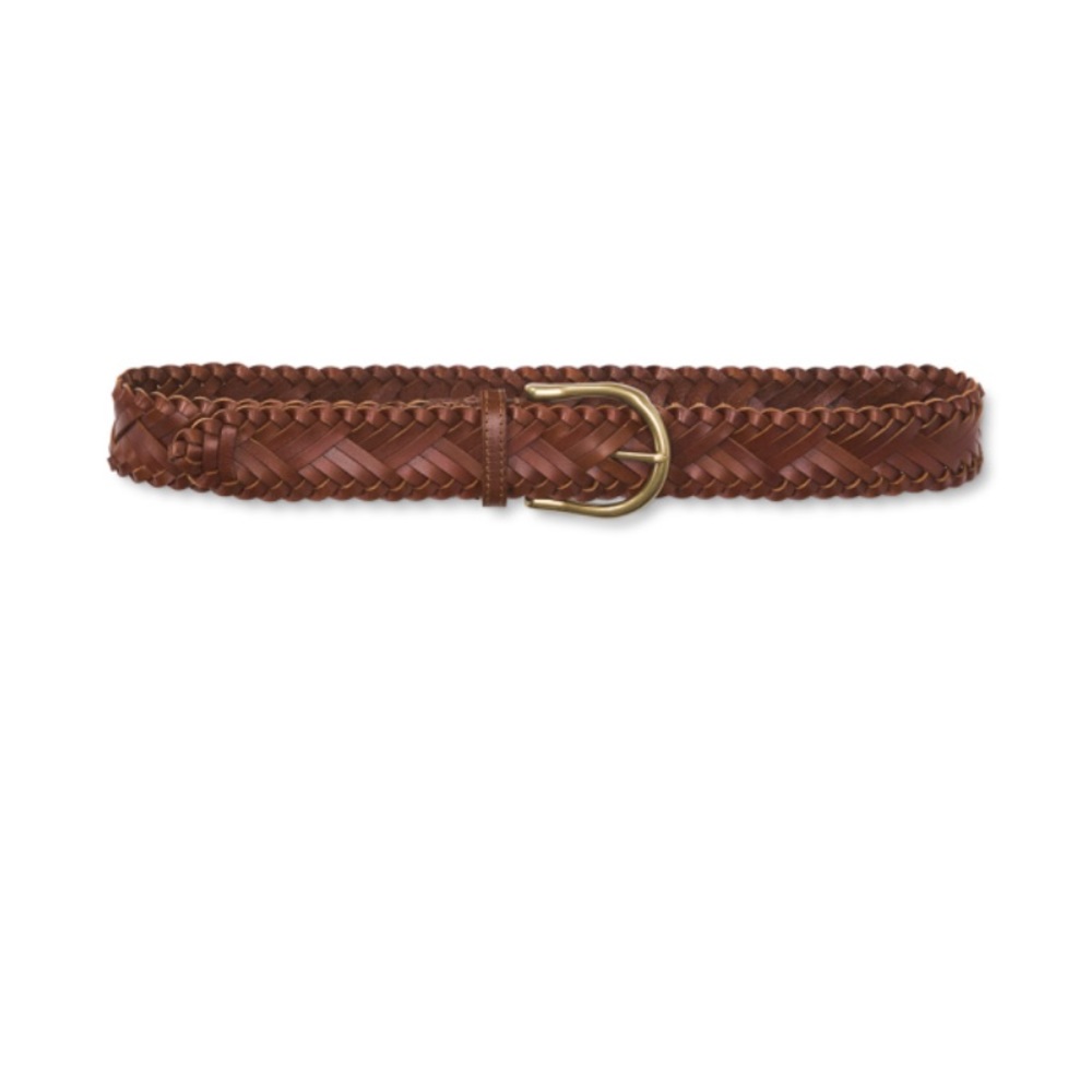 Cabi Plait Belt - brown leather
